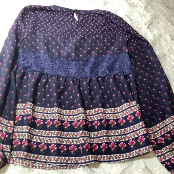 clover & scout multi color floral blouse size medium - Picture 5 of 11